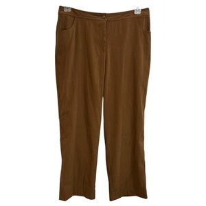 Islander Women's Brown Pants Slacks High Rise Zip Stretch Pockets Size 12